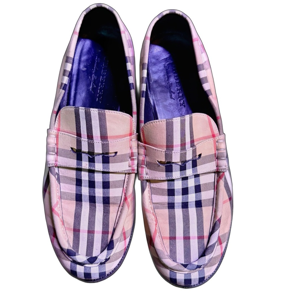 Burberry Vintage Check Panel Penny Loafers — Size 42 (Made in Italy) US 9.5